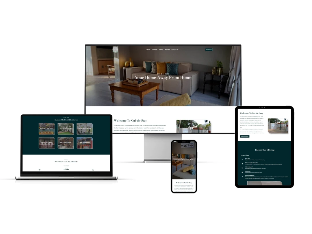 Multi Device Mock Up of Cul-de-Stay's Redesign